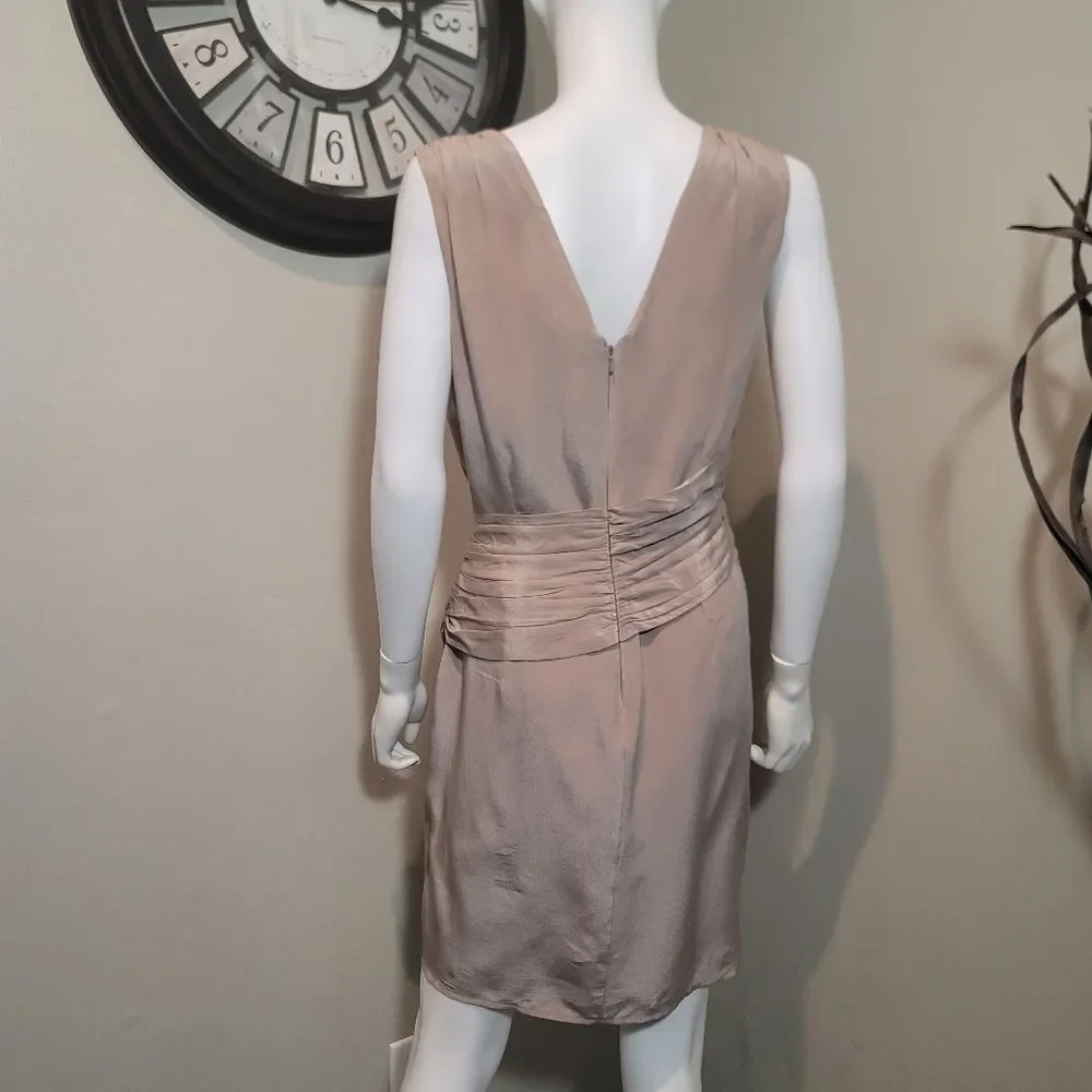 Bebe “Robbie” 100% Silk Cocktail Evening  Cowl Neck Dress Size Large